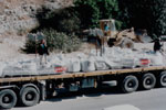 Truck transporting 100 tons of creek debris